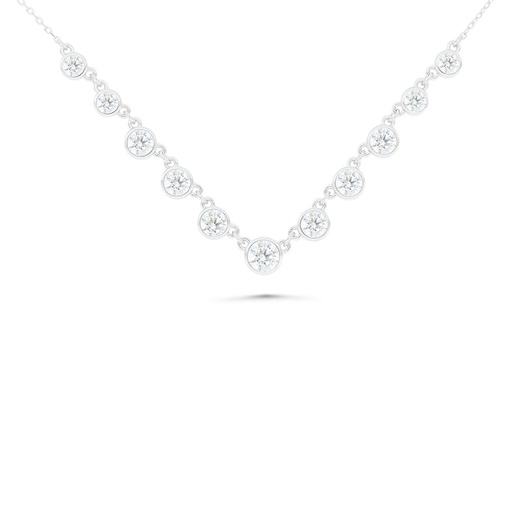 [NCL01CIT00WCZB499] Sterling Silver 925 Necklace Rhodium Plated Embedded With Yellow Zircon And White Zircon
