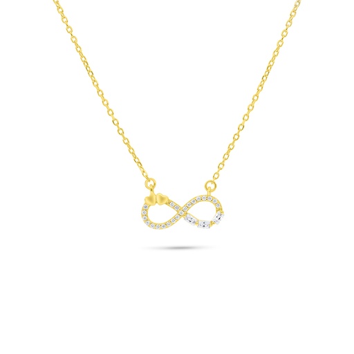 [NCL02WCZ00000B506] Sterling Silver 925 Necklace Gold Plated Embedded With White Zircon