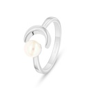 Sterling Silver 925 Earring Rhodium Plated Embedded With White Shell Pearl 