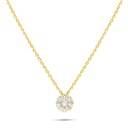 Sterling Silver 925 Necklace Golden Plated Embedded With White Zircon