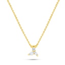 Sterling Silver 925 Necklace Golden Plated Embedded With White Zircon