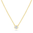 Sterling Silver 925 Necklace Golden Plated Embedded With White Zircon