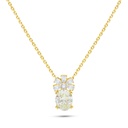 Sterling Silver 925 Necklace Golden Plated Embedded With Yellow Diamond And White Zircon