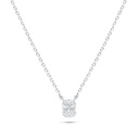 Sterling Silver 925 Necklace Rhodium Plated Embedded With White Zircon