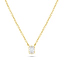 Sterling Silver 925 Necklace Golden Plated Embedded With White Zircon