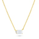 Sterling Silver 925 Necklace Golden Plated Embedded With White Zircon