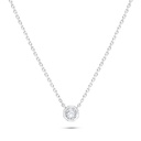 Sterling Silver 925 Necklace Rhodium Plated Embedded With White Zircon