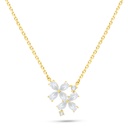 Sterling Silver 925 Necklace Golden Plated Embedded With White Zircon