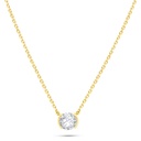 Sterling Silver 925 Necklace Golden Plated Embedded With White Zircon