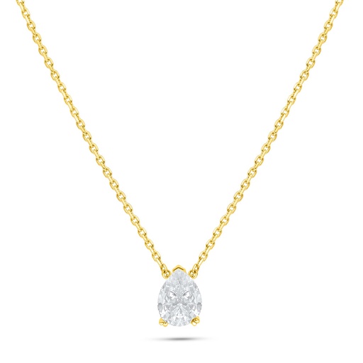 [NCL02WCZ00000B555] Sterling Silver 925 Necklace Golden Plated Embedded With White Zircon