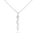 Sterling Silver 925 Necklace Rhodium Plated Embedded With Yellow Diamond And White Zircon