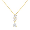 Sterling Silver 925 Necklace Golden Plated Embedded With White Zircon