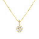 Sterling Silver 925 Necklace Golden Plated Embedded With White Zircon