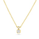 Sterling Silver 925 Necklace Golden Plated Embedded With White Zircon