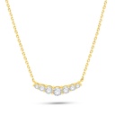 Sterling Silver 925 Necklace Golden Plated Embedded With White Zircon