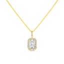 Sterling Silver 925 Necklace Golden Plated Embedded With White Zircon