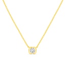 Sterling Silver 925 Necklace Golden Plated Embedded With White Zircon