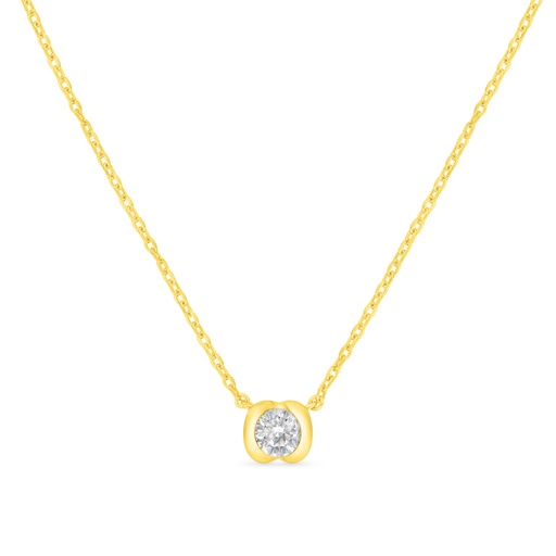 [NCL02WCZ00000B579] Sterling Silver 925 Necklace Golden Plated Embedded With White Zircon