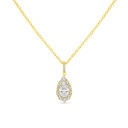 Sterling Silver 925 Necklace Golden Plated Embedded With White Zircon