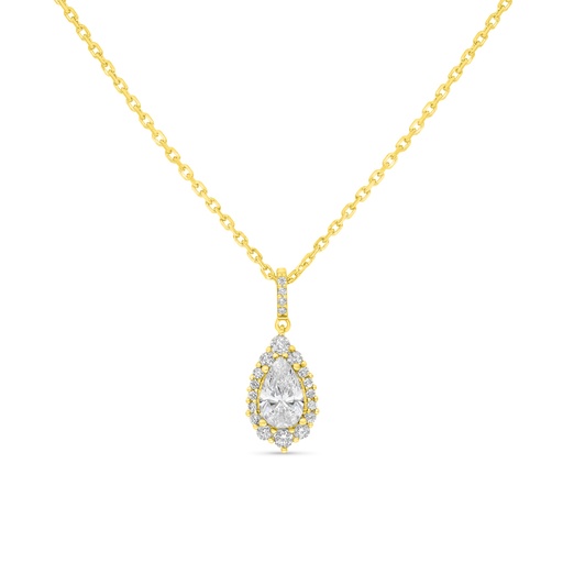 [NCL02WCZ00000B580] Sterling Silver 925 Necklace Golden Plated Embedded With White Zircon