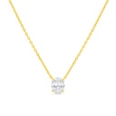 Sterling Silver 925 Necklace Golden Plated Embedded With White Zircon