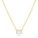 Sterling Silver 925 Necklace Golden Plated Embedded With White Zircon