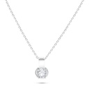 Sterling Silver 925 Necklace Rhodium Plated Embedded With White Zircon