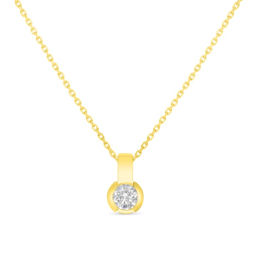 [NCL02WCZ00000B585] Sterling Silver 925 Necklace Golden Plated Embedded With White Zircon