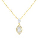 Sterling Silver 925 Necklace Golden Plated Embedded With White Zircon