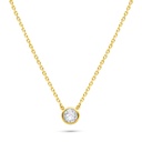 Sterling Silver 925 Necklace Golden Plated Embedded With White Zircon