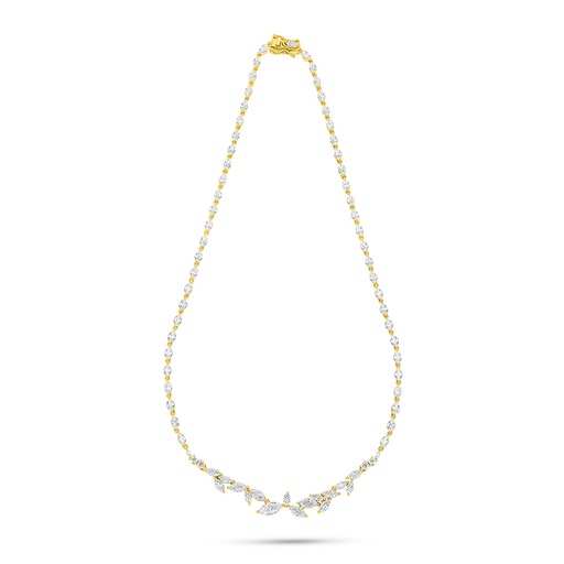 [NCL02WCZ00000B589] Sterling Silver 925 Necklace Golden Plated Embedded With White Zircon