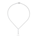 Sterling Silver 925 Necklace Rhodium Plated Embedded With White Zircon