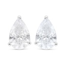 Sterling Silver 925 Earring Rhodium Plated Embedded With White Zircon