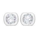 Sterling Silver 925 Earring Rhodium Plated Embedded With White Zircon