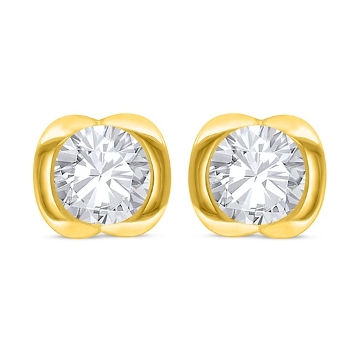 [EAR02WCZ00000C487] Sterling Silver 925 Earring Golden Plated Embedded With White Zircon