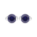 Sterling Silver 925 Earring Rhodium Plated Embedded With Sapphire Corundum 