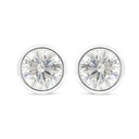 Sterling Silver 925 Earring Rhodium Plated Embedded With Yellow Diamond 