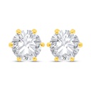 Sterling Silver 925 Earring Golden Plated Embedded With White Zircon