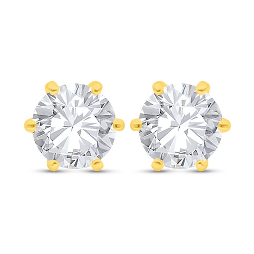 [EAR02WCZ00000C497] Sterling Silver 925 Earring Golden Plated Embedded With White Zircon