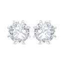 Sterling Silver 925 Earring Rhodium Plated Embedded With White Zircon