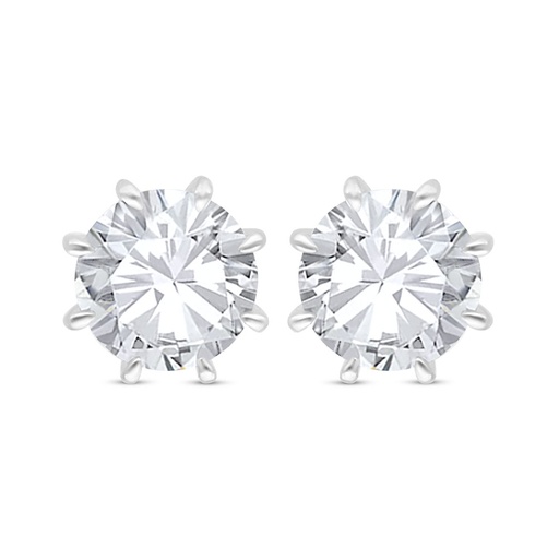 [EAR01WCZ00000C499] Sterling Silver 925 Earring Rhodium Plated Embedded With White Zircon