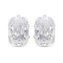 Sterling Silver 925 Earring Rhodium Plated Embedded With White Zircon