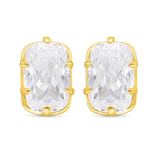 [EAR02WCZ00000C500] Sterling Silver 925 Earring Golden Plated Embedded With White Zircon