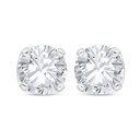 Sterling Silver 925 Earring Rhodium Plated Embedded With White Zircon