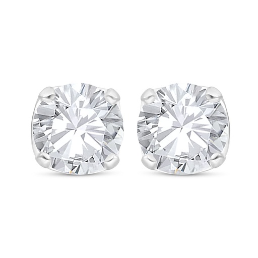 [EAR01WCZ00000C502] Sterling Silver 925 Earring Rhodium Plated Embedded With White Zircon