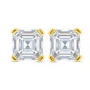 Sterling Silver 925 Earring Golden Plated Embedded With White Zircon