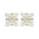 Sterling Silver 925 Earring Rhodium Plated Embedded With Yellow Diamond 