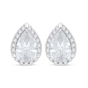 Sterling Silver 925 Earring Rhodium Plated Embedded With White Zircon