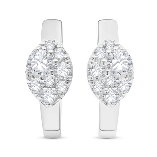 [EAR01WCZ00000C507] Sterling Silver 925 Earring Rhodium Plated Embedded With White Zircon