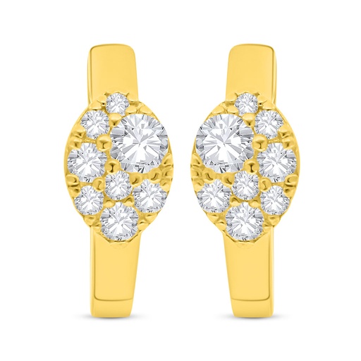 [EAR02WCZ00000C507] Sterling Silver 925 Earring Golden Plated Embedded With White Zircon